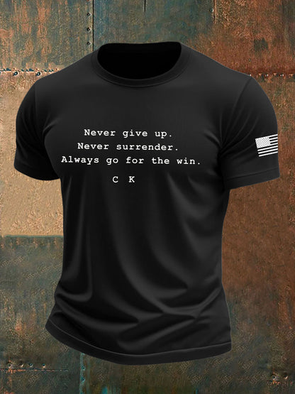 Men's Charlie Kirk imitation cotton short-sleeved T-shirt