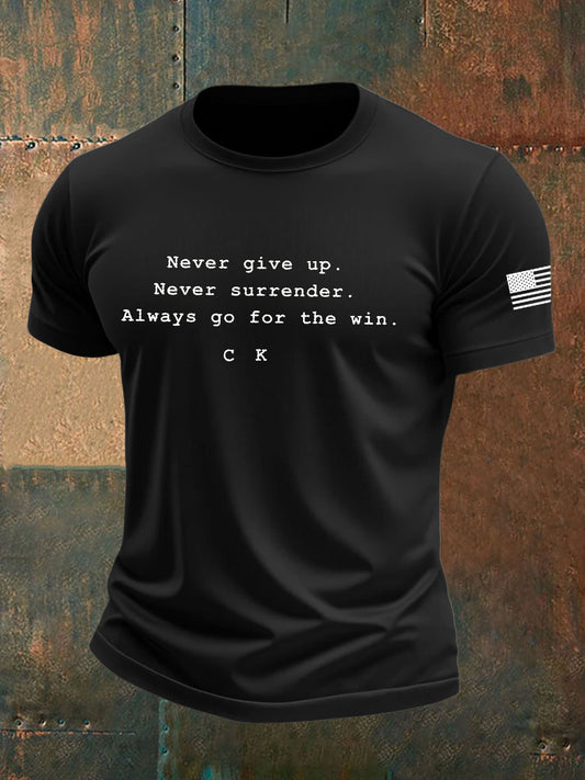 Men's Charlie Kirk imitation cotton short-sleeved T-shirt