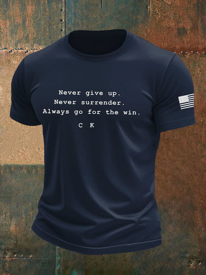 Men's Charlie Kirk imitation cotton short-sleeved T-shirt