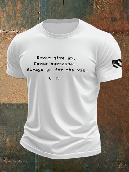 Men's Charlie Kirk imitation cotton short-sleeved T-shirt