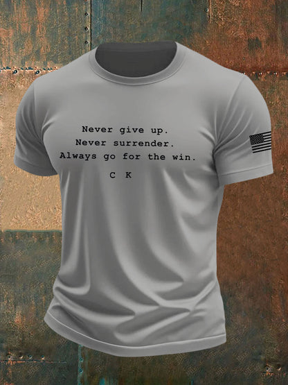 Men's Charlie Kirk imitation cotton short-sleeved T-shirt