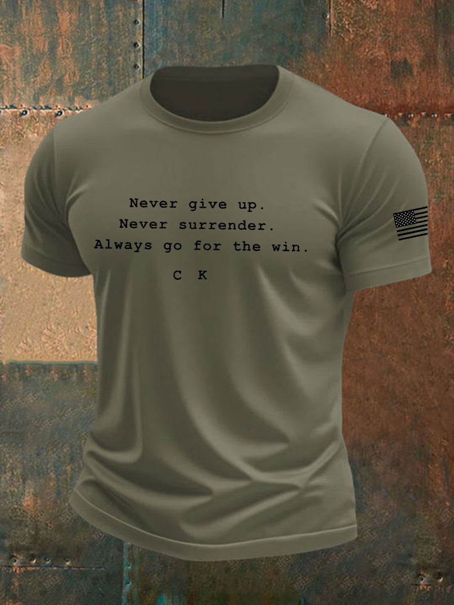 Men's Charlie Kirk imitation cotton short-sleeved T-shirt