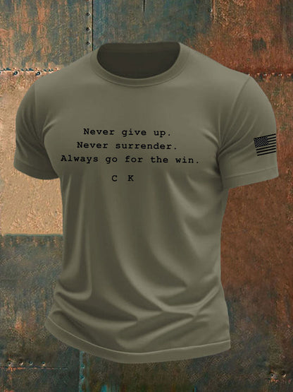 Men's Charlie Kirk imitation cotton short-sleeved T-shirt