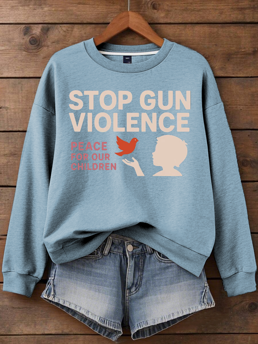 Women's stop gun violence Printed polyester sweatshirt