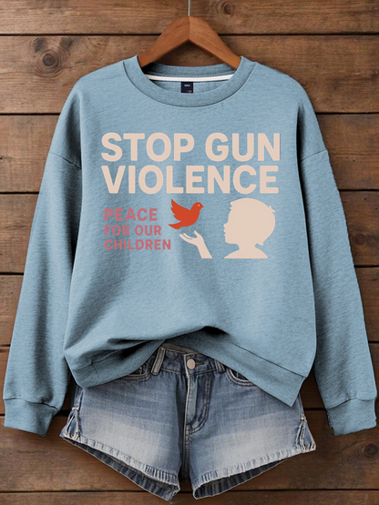 Women's stop gun violence Printed polyester sweatshirt