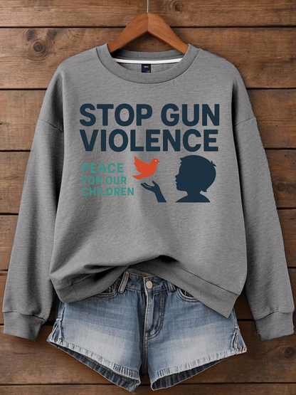 Women's stop gun violence Printed polyester sweatshirt