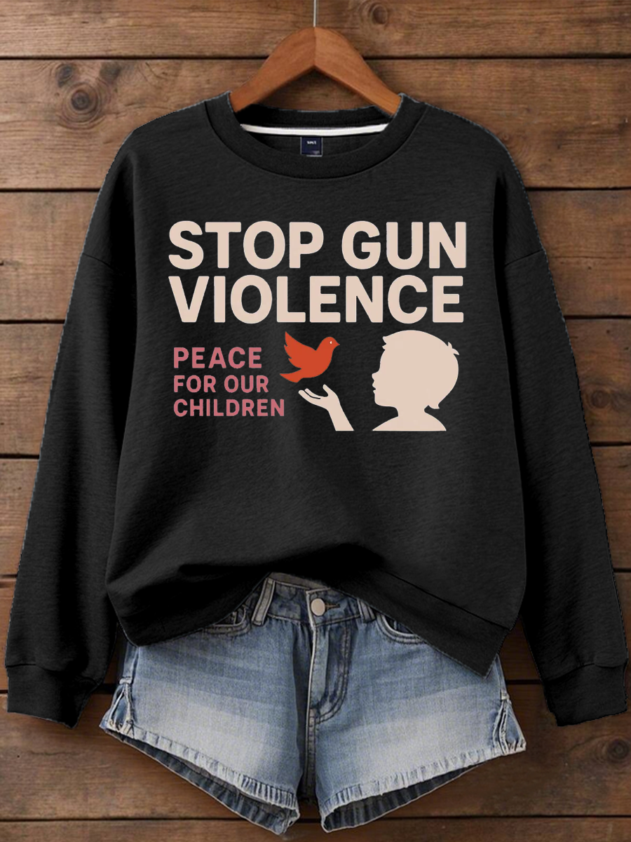 Women's stop gun violence Printed polyester sweatshirt