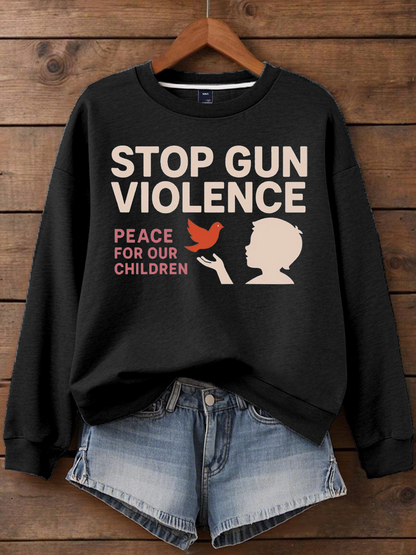 Women's stop gun violence Printed polyester sweatshirt