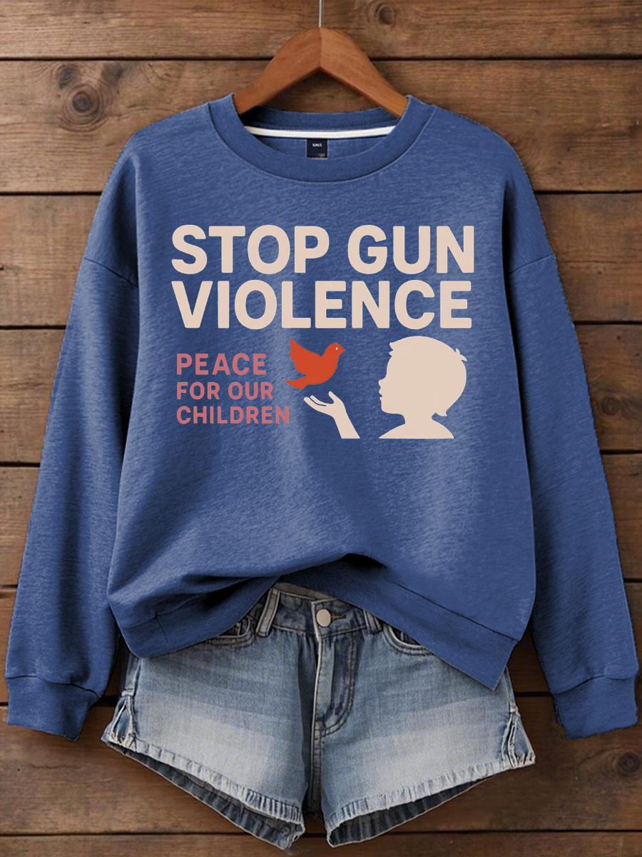 Women's stop gun violence Printed polyester sweatshirt