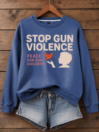 Women's stop gun violence Printed polyester sweatshirt