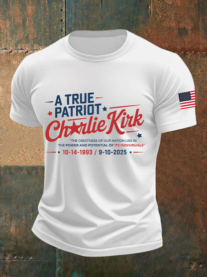 Men's A True Patriot Printed Casual T-Shirt