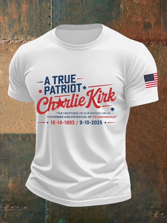 Men's A True Patriot Printed Casual T-Shirt