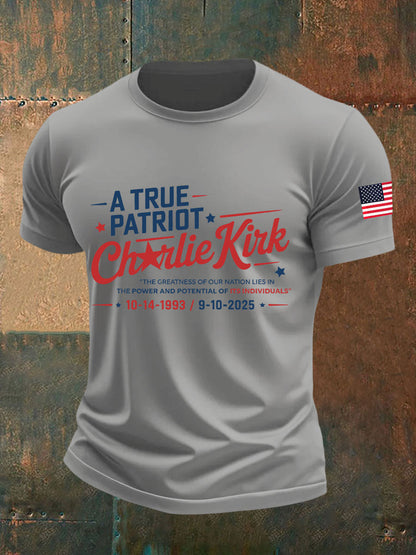 Men's A True Patriot Printed Casual T-Shirt