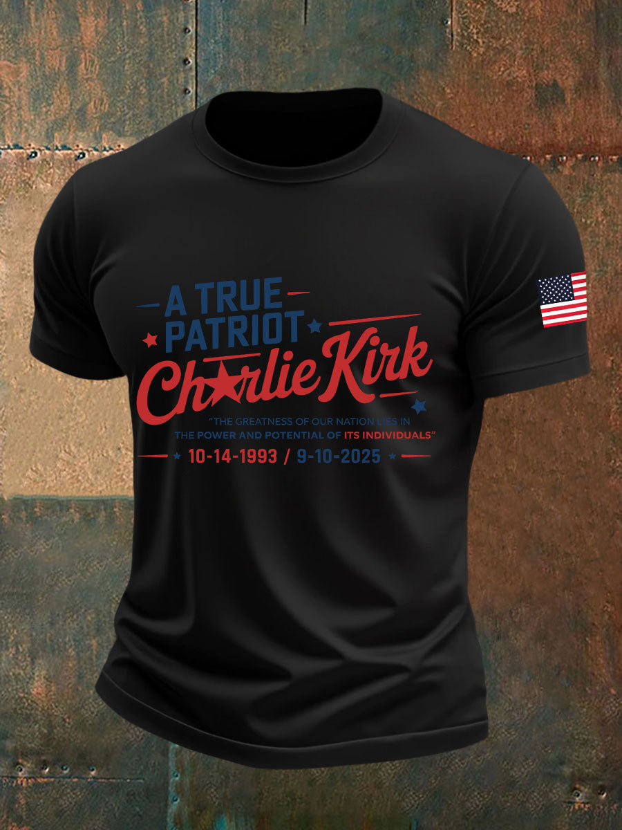 Men's A True Patriot Printed Casual T-Shirt