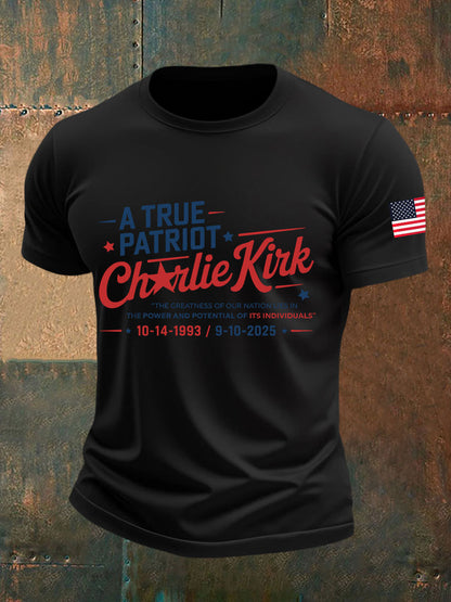 Men's A True Patriot Printed Casual T-Shirt