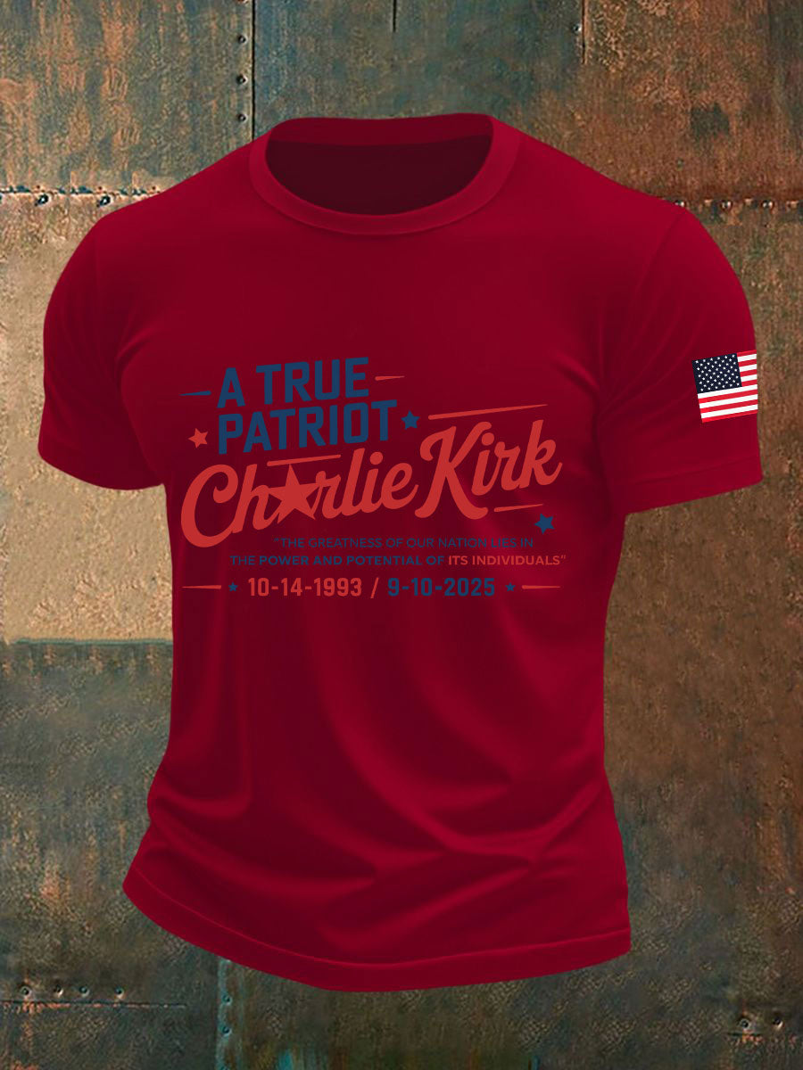 Men's A True Patriot Printed Casual T-Shirt