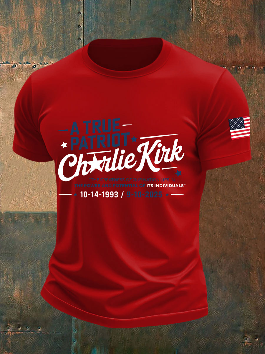 Men's A True Patriot Printed Casual T-Shirt