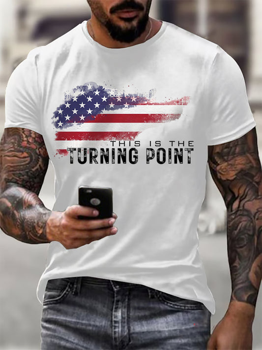 Men's This Is The Turning Point USA Flag Print T-shirt