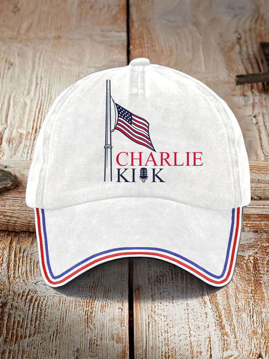 Unisex American Flag At Half Mast  Print Hat