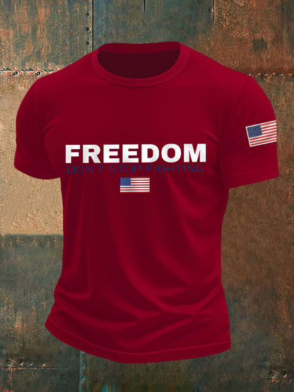 Men's Freedom Don't Stop Fighting R.I.P Charlie Kirk Tee