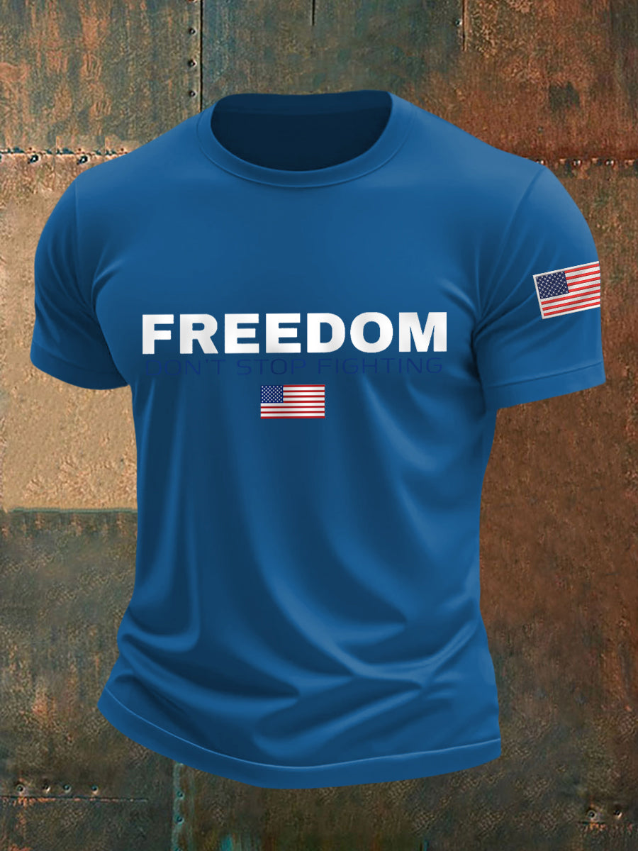 Men's Freedom Don't Stop Fighting R.I.P Charlie Kirk Tee