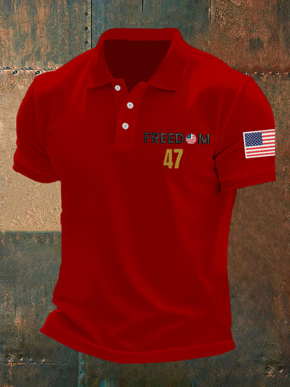 Men's Freedom 47 Flag Short Sleeve  Top