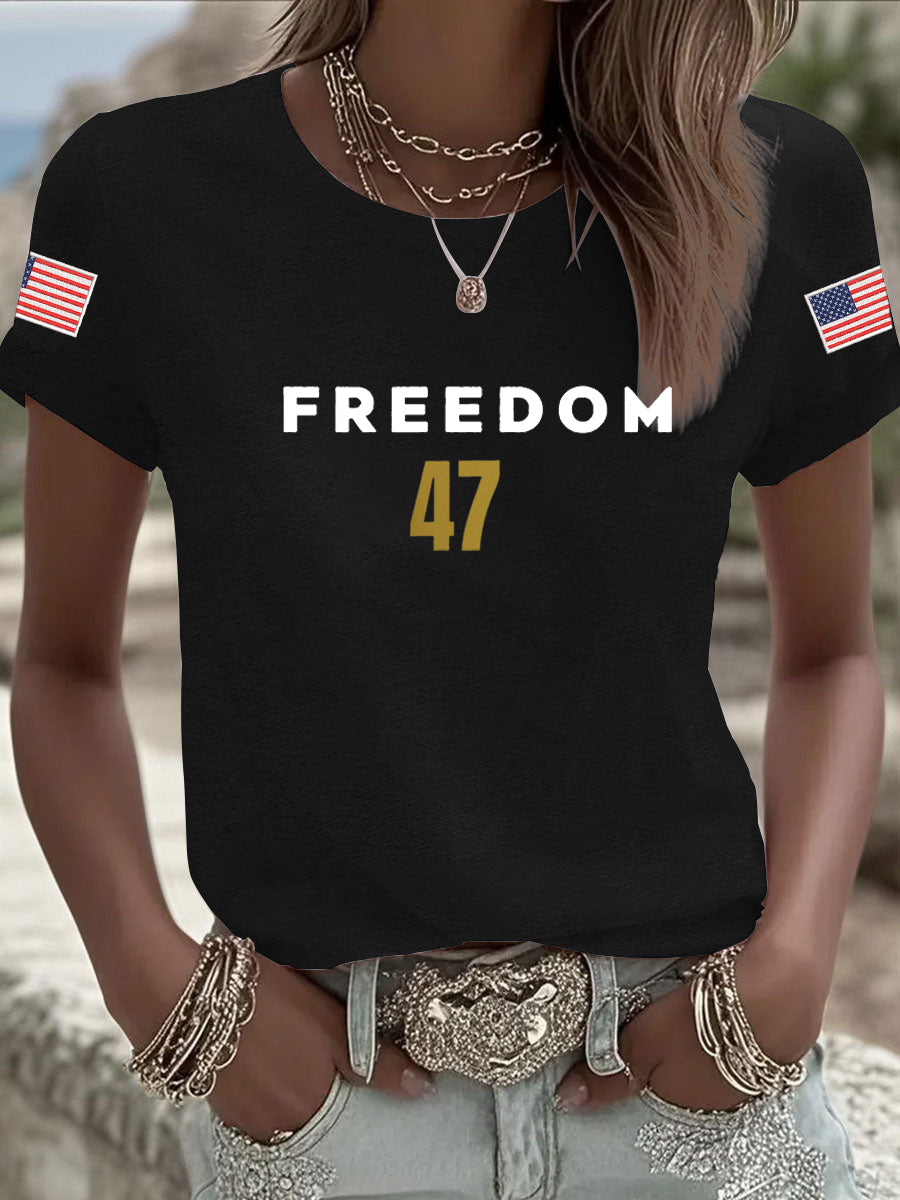Women's Freedom 47 Flag Short Sleeve T-shirt