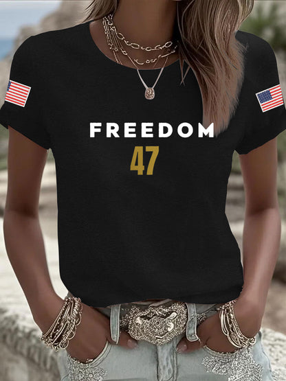 Women's Freedom 47 Flag Short Sleeve T-shirt