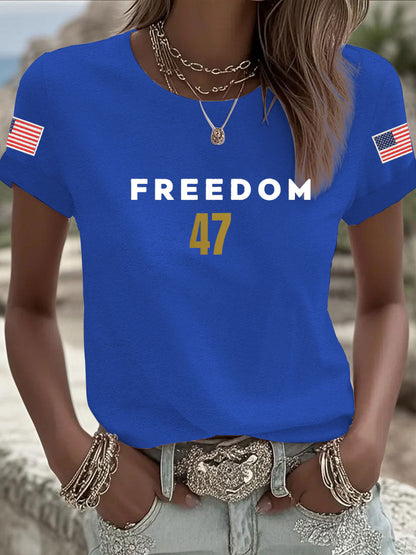 Women's Freedom 47 Flag Short Sleeve T-shirt