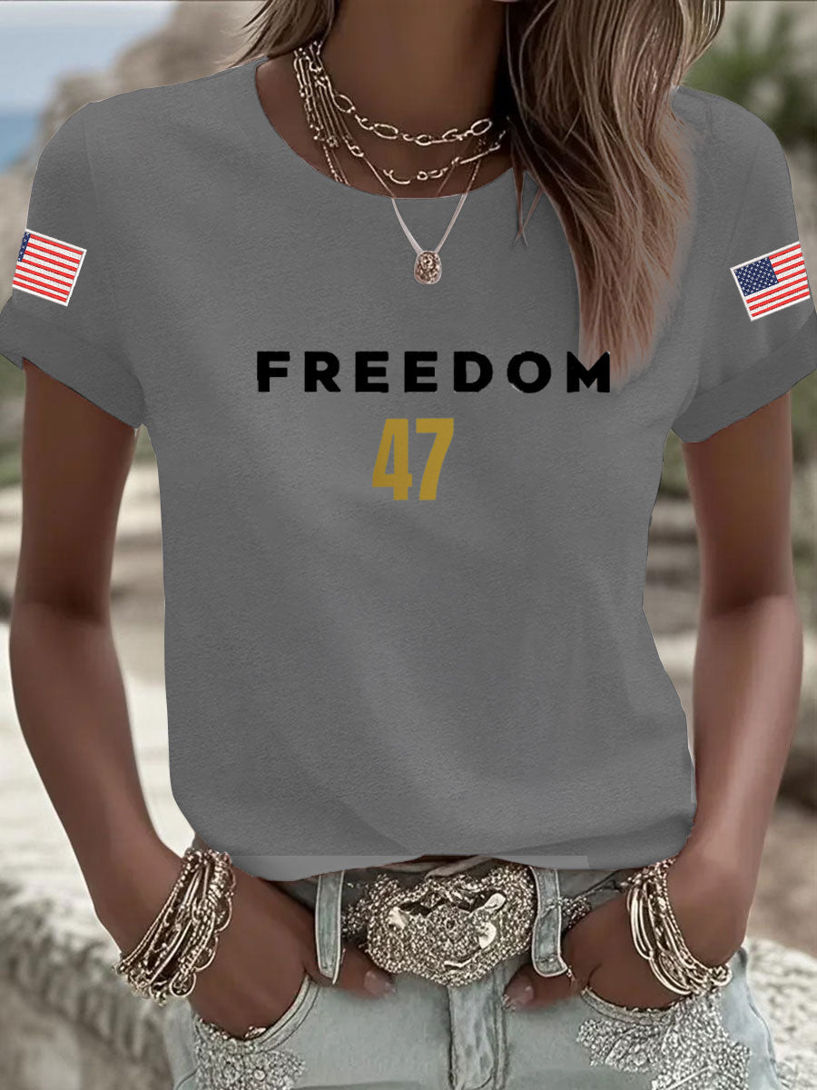 Women's Freedom 47 Flag Short Sleeve T-shirt