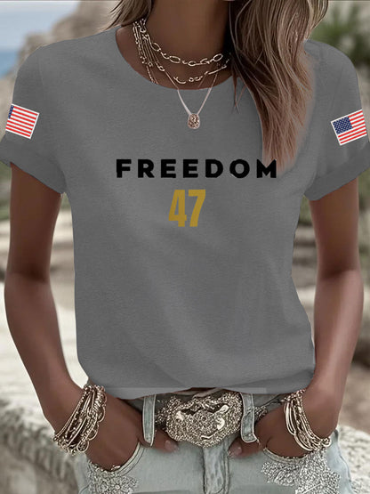 Women's Freedom 47 Flag Short Sleeve T-shirt