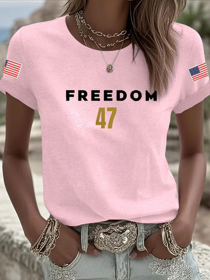 Women's Freedom 47 Flag Short Sleeve T-shirt