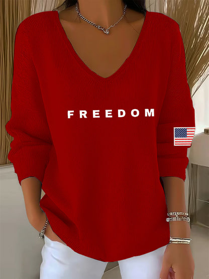 Women's Freedom Is Not Free This is the Turning Point R.I.P Charlie Kirk V-Neck Ribbed Top