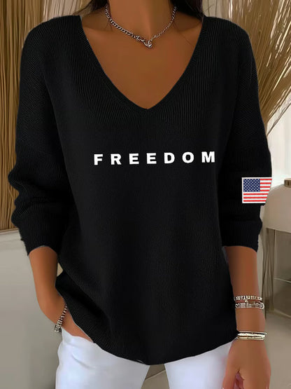 Women's Freedom Is Not Free This is the Turning Point R.I.P Charlie Kirk V-Neck Ribbed Top