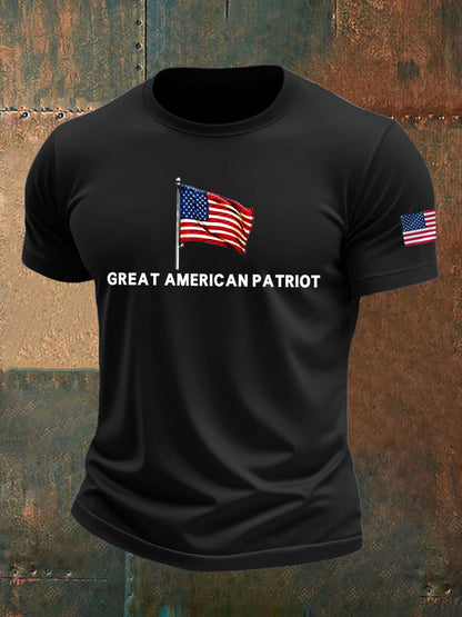 Men's Gerat American Pataiot Printed imitation cotton short-sleeved T-shirt