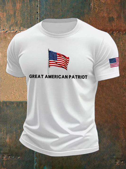 Men's Gerat American Pataiot Printed imitation cotton short-sleeved T-shirt
