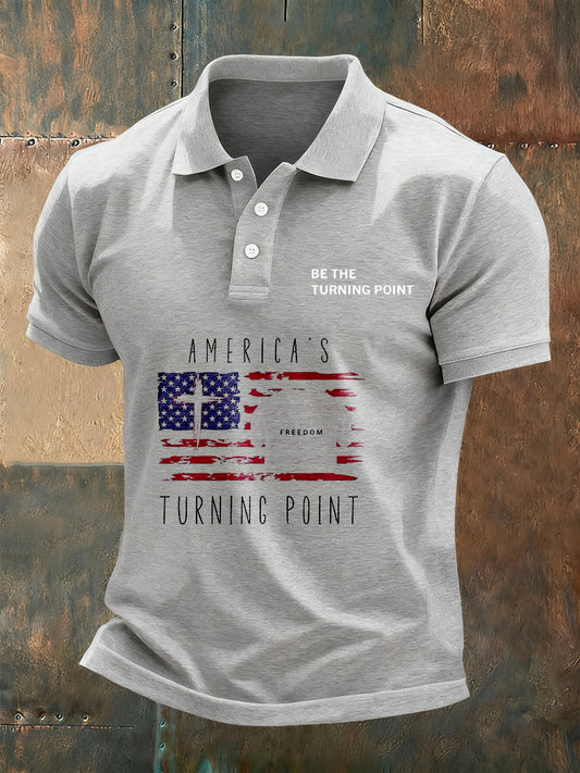 Men's Retro Turning Point Casual Polo Shirt