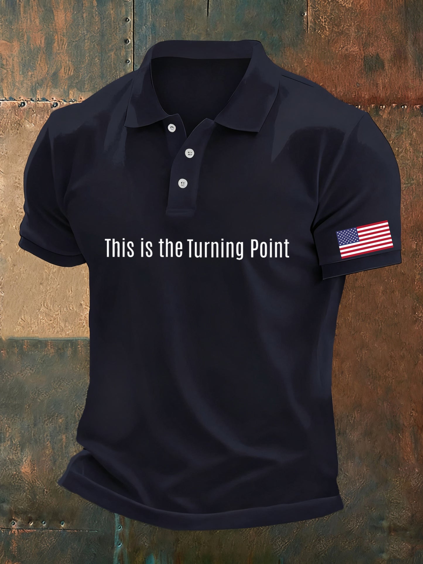 Men's Vintage Freedom American Flag Commemorative Polo Shirt
