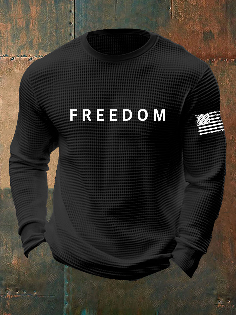 Men's Freedom Is Not Free R.I.P Charlie Kirk Waffle Long Sleeve T-Shirt