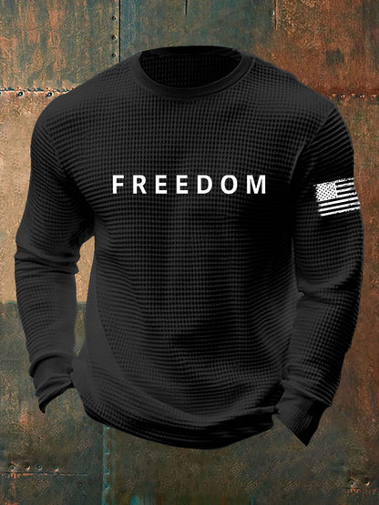Men's Freedom Is Not Free R.I.P Charlie Kirk Waffle Long Sleeve T-Shirt