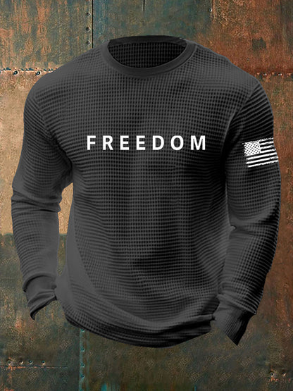 Men's Freedom Is Not Free R.I.P Charlie Kirk Waffle Long Sleeve T-Shirt