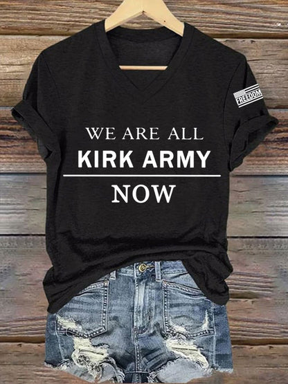 Women's We Are All Charlie Kirk Army Now! R.I.P Charlie Kirk Tee