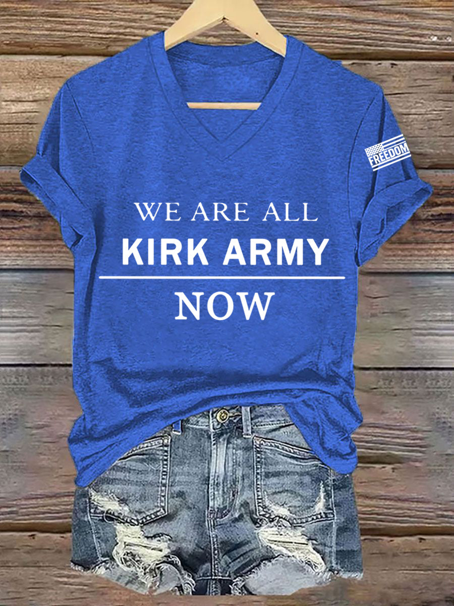 Women's We Are All Charlie Kirk Army Now! R.I.P Charlie Kirk Tee