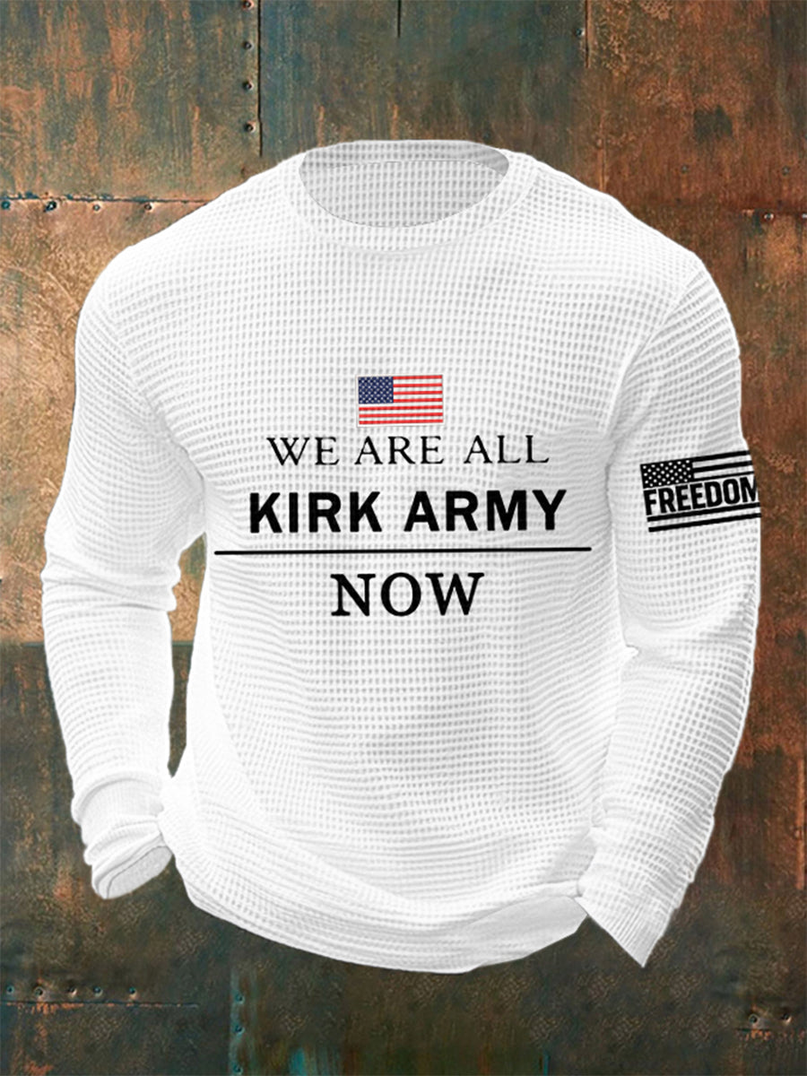 Men's We Are All Charlie Kirk Army Now! R.I.P Charlie Kirk Waffle Top