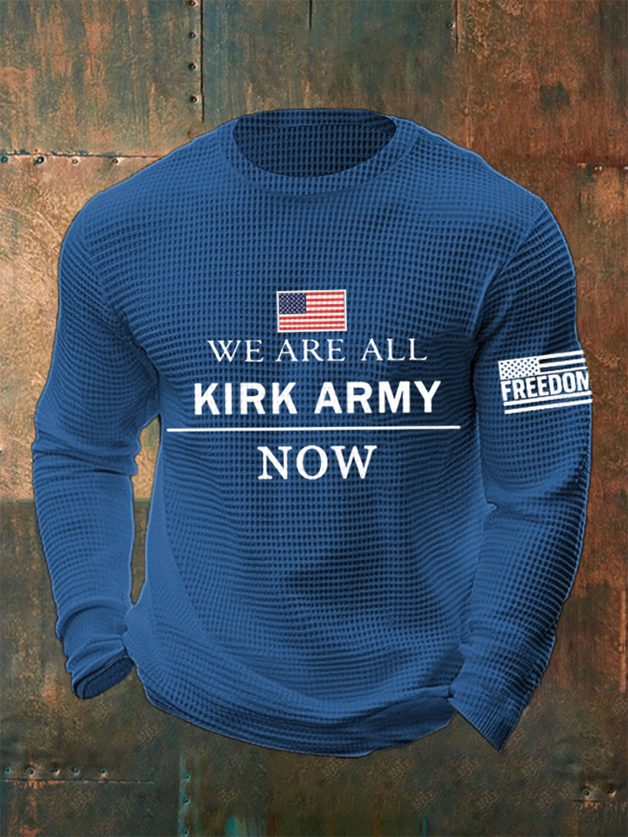 Men's We Are All Charlie Kirk Army Now! R.I.P Charlie Kirk Waffle Top