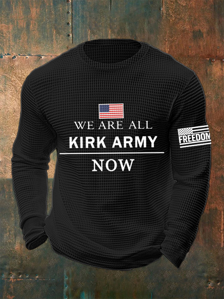 Men's We Are All Charlie Kirk Army Now! R.I.P Charlie Kirk Waffle Top
