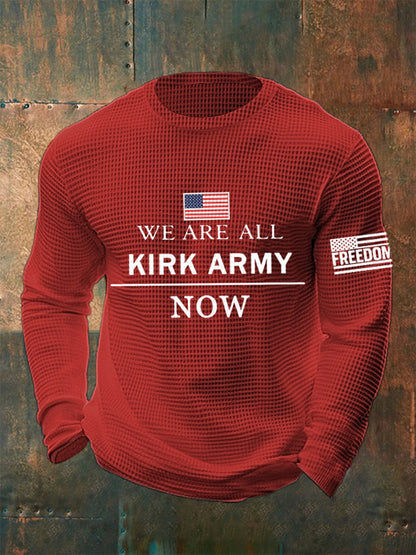 Men's We Are All Charlie Kirk Army Now! R.I.P Charlie Kirk Waffle Top