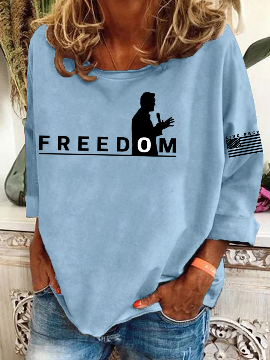 Women's Freedom Live Free Print Sweatshirt
