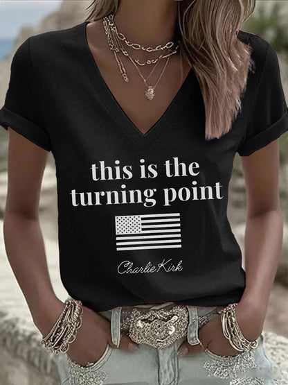 Women’s patriotic print T-shirt