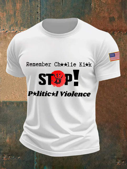 Men's Charlie Kirk Turning Point USA Trump Commemorative T-Shirt